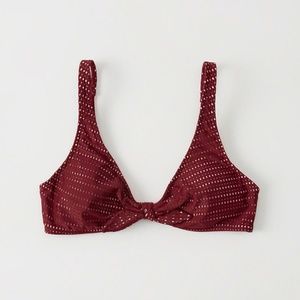 Knot Cheeky Bikini Top Dark Red Size M
